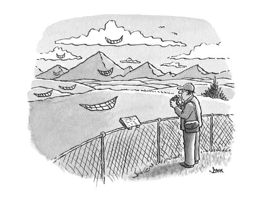 Tourist Looking At Scenic View Sees Cheshire Cat Smiles All Over The Lands Cartoon Premium Giclee Print John Jonik Art Com Tourist Looking At Scenic View Sees Cheshire Cat Smiles All Over The Lands Cartoon Premium Giclee Print John Jonik Art Com