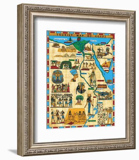 Tourist Map of Egypt-null-Framed Premium Giclee Print