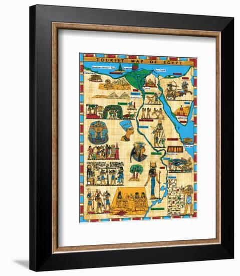 Tourist Map of Egypt-null-Framed Premium Giclee Print