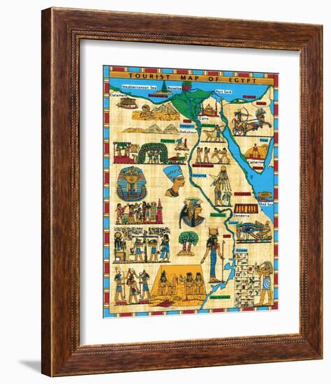 Tourist Map of Egypt-null-Framed Art Print