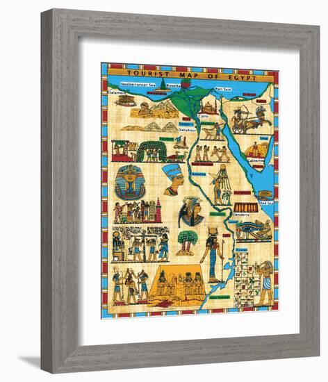 Tourist Map of Egypt-null-Framed Art Print