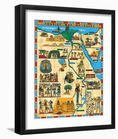 Tourist Map of Egypt-null-Framed Art Print