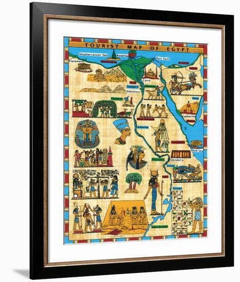 Tourist Map of Egypt-null-Framed Art Print