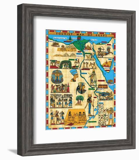 Tourist Map of Egypt-null-Framed Art Print