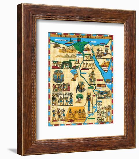 Tourist Map of Egypt-null-Framed Art Print