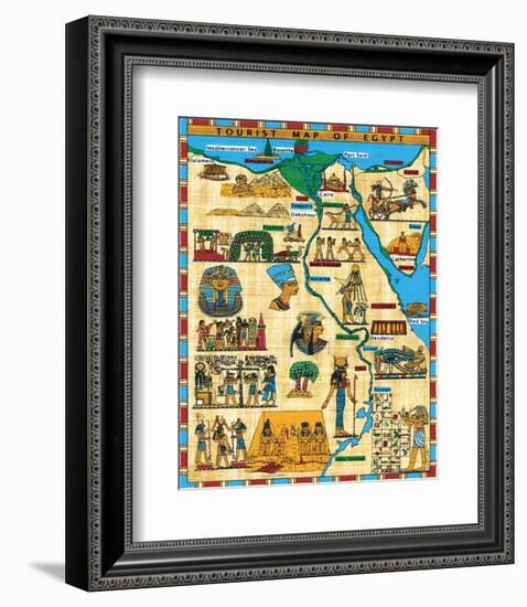 Tourist Map of Egypt-null-Framed Art Print