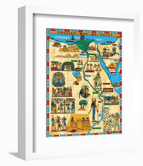 Tourist Map of Egypt-null-Framed Art Print