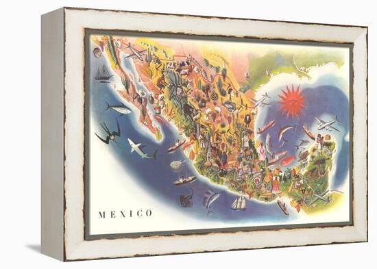 Tourist Map of Mexico-null-Framed Stretched Canvas