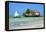 Tourist on a Traditional Dhow Boat, the Rock Restaurant, Bwejuu Beach, Zanzibar, Tanzania-Peter Richardson-Framed Premier Image Canvas