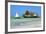 Tourist on a Traditional Dhow Boat, the Rock Restaurant, Bwejuu Beach, Zanzibar, Tanzania-Peter Richardson-Framed Photographic Print