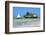 Tourist on a Traditional Dhow Boat, the Rock Restaurant, Bwejuu Beach, Zanzibar, Tanzania-Peter Richardson-Framed Photographic Print