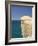 Tourist on Cliff Top at Tunnel Beach, Dunedin, South Island, New Zealand-David Wall-Framed Photographic Print