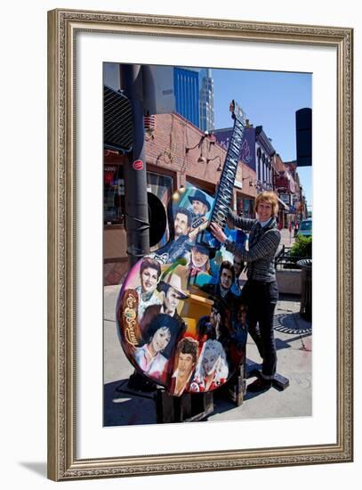 Tourist on Main Street in Nashville Tennessee-null-Framed Photographic Print