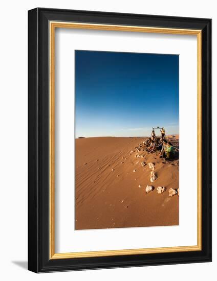 Tourist on sand dune, Valle De La Luna, Atacama Desert, San Pedro de Atacama, El Loa Province, A...-null-Framed Photographic Print