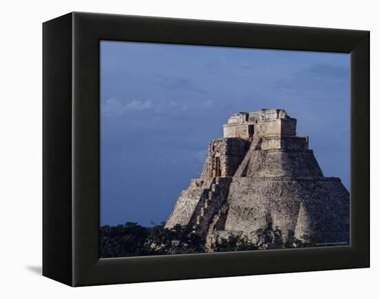 Tourist, Pyramid, Uxmal, Mexico-Kenneth Garrett-Framed Premier Image Canvas
