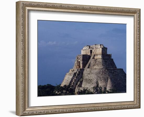 Tourist, Pyramid, Uxmal, Mexico-Kenneth Garrett-Framed Photographic Print