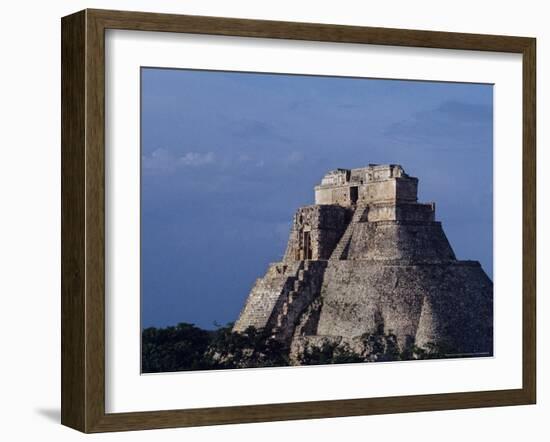 Tourist, Pyramid, Uxmal, Mexico-Kenneth Garrett-Framed Photographic Print