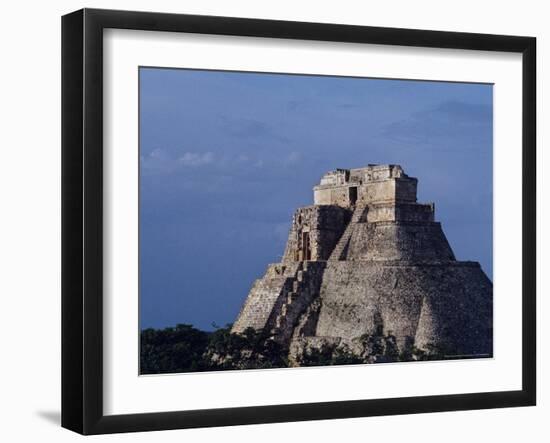 Tourist, Pyramid, Uxmal, Mexico-Kenneth Garrett-Framed Photographic Print