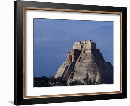 Tourist, Pyramid, Uxmal, Mexico-Kenneth Garrett-Framed Photographic Print