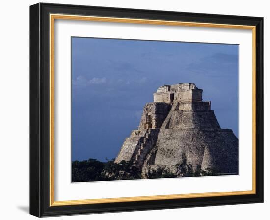 Tourist, Pyramid, Uxmal, Mexico-Kenneth Garrett-Framed Photographic Print