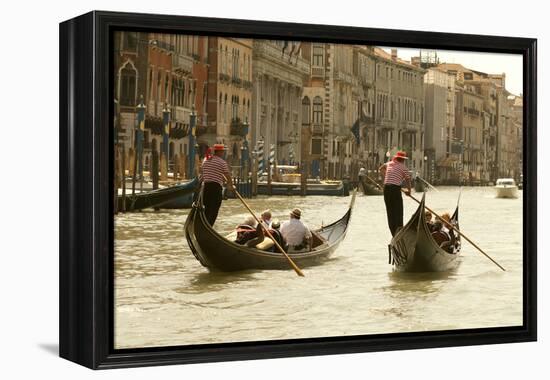 Tourist Ride in Gondolas on the Grand Canal in Venice, Italy-David Noyes-Framed Premier Image Canvas