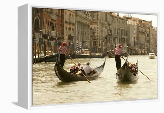 Tourist Ride in Gondolas on the Grand Canal in Venice, Italy-David Noyes-Framed Premier Image Canvas