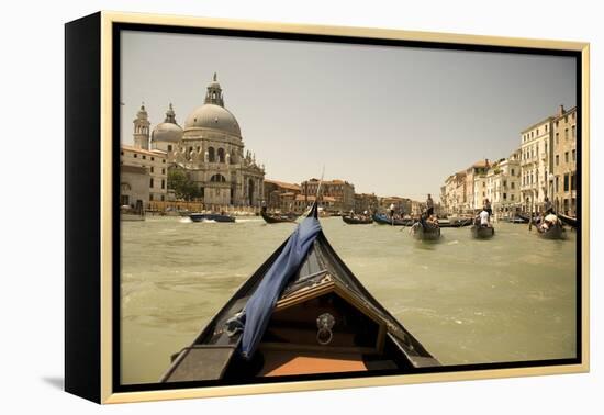 Tourist Ride in Gondolas on the Grand Canal in Venice, Italy-David Noyes-Framed Premier Image Canvas