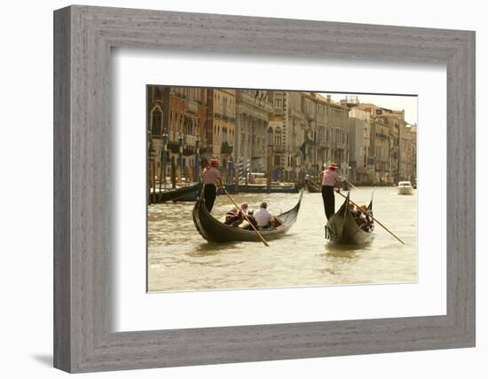 Tourist Ride in Gondolas on the Grand Canal in Venice, Italy-David Noyes-Framed Photographic Print