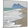 Tourist Walking Toward Gibraltar, Alcaidesa Beach, Near Sotogrande, Andalucia, Spain, Europe-Giles Bracher-Mounted Photographic Print