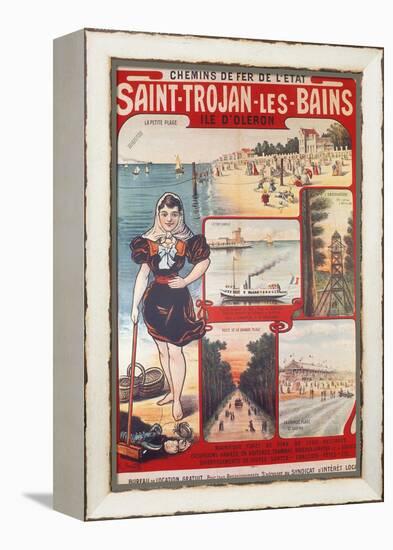 Touristic Advertising Poster: Chemins De Fer De L'Etat, Saint-Trojan-Les-Bains, Île D'Oleron..-R. Bouvet-Framed Premier Image Canvas
