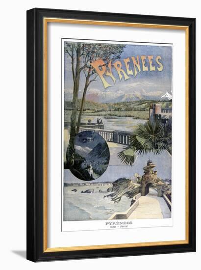 Touristic Poster, Pyrenees- Luchon, Biarritz-null-Framed Giclee Print