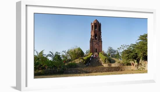 Tourists at Bantay church bell tower, Bantay, Ilocos Sur, Philippines-null-Framed Photographic Print