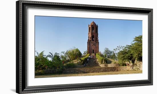 Tourists at Bantay church bell tower, Bantay, Ilocos Sur, Philippines-null-Framed Photographic Print