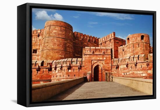 Tourists at Entrance to Agra Fort, Agra, Uttar Pradesh, India-jackmicro-Framed Premier Image Canvas