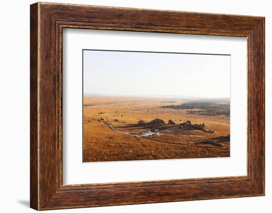 Tourists at Fenetre d'Isalo (the window of Isalo), Isalo National Park, central area, Madagascar, A-Christian Kober-Framed Photographic Print