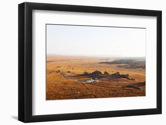 Tourists at Fenetre d'Isalo (the window of Isalo), Isalo National Park, central area, Madagascar, A-Christian Kober-Framed Photographic Print