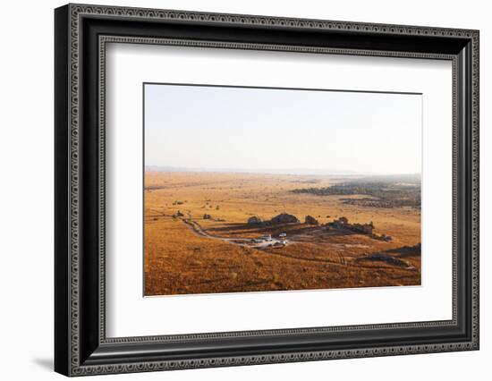 Tourists at Fenetre d'Isalo (the window of Isalo), Isalo National Park, central area, Madagascar, A-Christian Kober-Framed Photographic Print