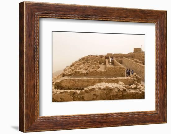 Tourists at Masada Fortress Ruins, Air Thick with Desert Sand, Israel, Middle East-Eleanor Scriven-Framed Photographic Print