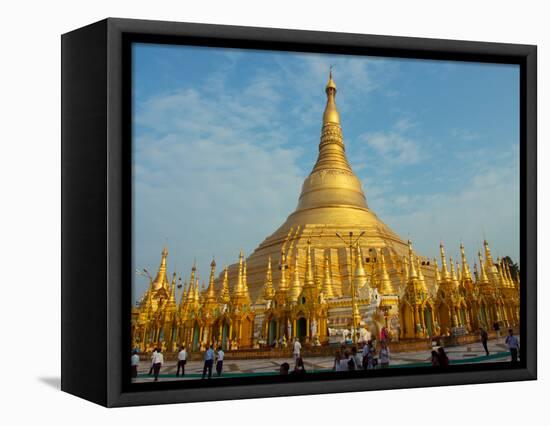 Tourists at Shwedagon Pagoda, Yangon, Myanmar-null-Framed Premier Image Canvas