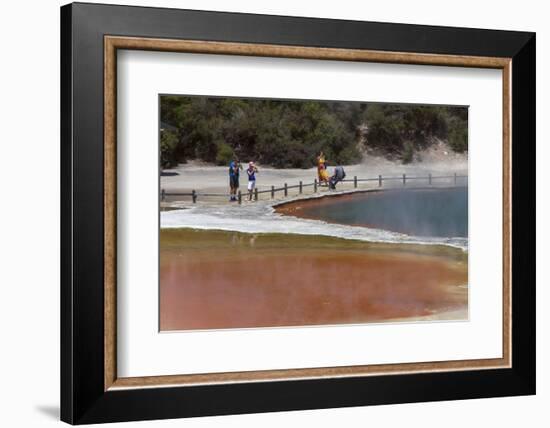 Tourists at the Champagne Pool, New Zealand-Jeremy Bright-Framed Photographic Print