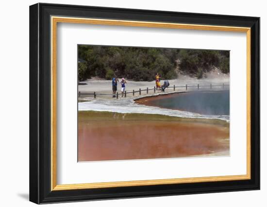 Tourists at the Champagne Pool, New Zealand-Jeremy Bright-Framed Photographic Print