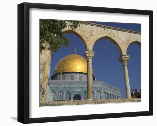 Tourists at the Dome of the Rock, Old City, Unesco World Heritage Site, Jerusalem, Israel-Eitan Simanor-Framed Photographic Print