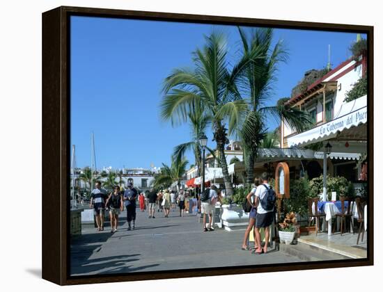 Tourists Checking Out a Restaurant Menu, Puerto De Mogan, Gran Canaria, Canary Islands-Peter Thompson-Framed Premier Image Canvas