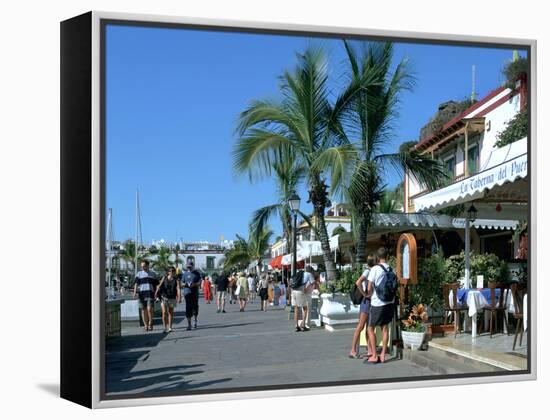 Tourists Checking Out a Restaurant Menu, Puerto De Mogan, Gran Canaria, Canary Islands-Peter Thompson-Framed Premier Image Canvas