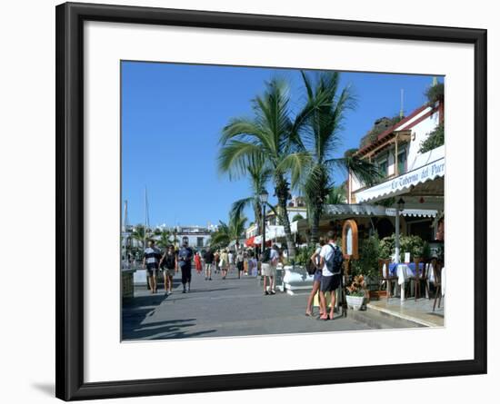 Tourists Checking Out a Restaurant Menu, Puerto De Mogan, Gran Canaria, Canary Islands-Peter Thompson-Framed Photographic Print