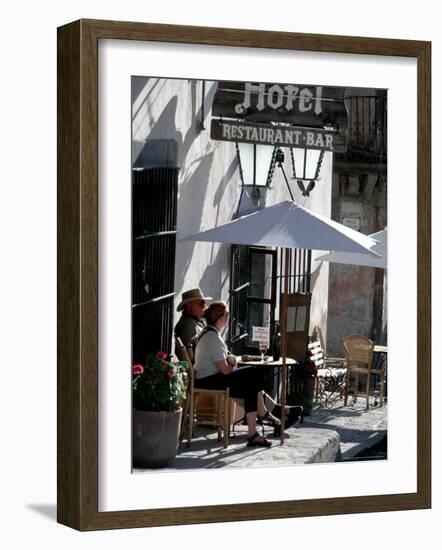 Tourists Drinking Outside a Hotel in Real de Catorce, Mexico-Alexander Nesbitt-Framed Photographic Print