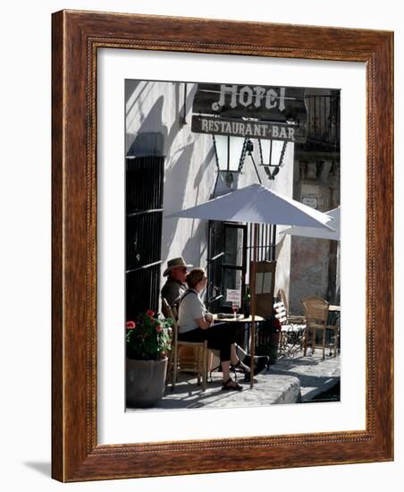 Tourists Drinking Outside a Hotel in Real de Catorce, Mexico-Alexander Nesbitt-Framed Photographic Print