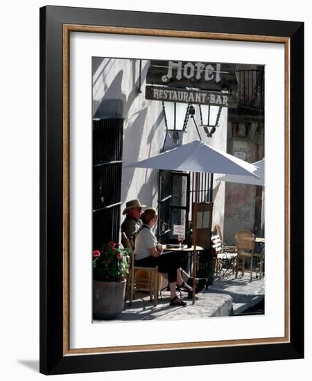 Tourists Drinking Outside a Hotel in Real de Catorce, Mexico-Alexander Nesbitt-Framed Photographic Print