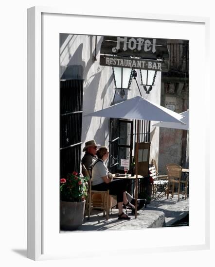 Tourists Drinking Outside a Hotel in Real de Catorce, Mexico-Alexander Nesbitt-Framed Photographic Print