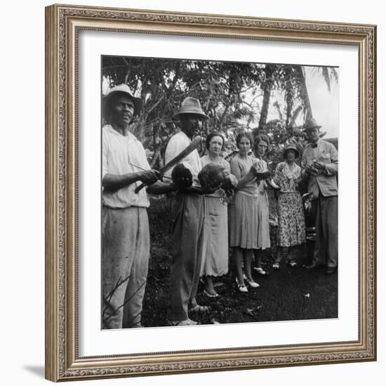 Tourists During a Halt by the Wayside, St Vincent, 1931-null-Framed Photographic Print